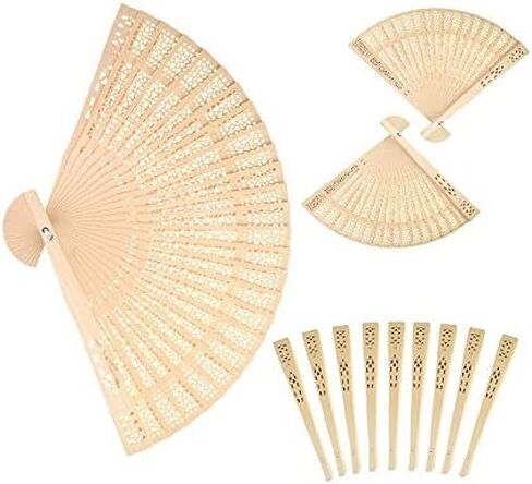 Sandalwood Fan (Set of 50 pcs) Wedding Favors&Birthday Gifts&Christmas Gift-Sunflower in Kuwait