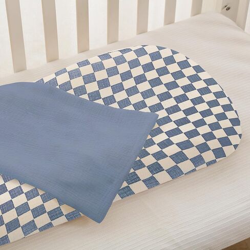 guruixu 2 Pack Muslin Baby Lounger Cover, 100% Cotton Infant Lounger Cover, Soft & Breathable Replacement Cover Fits Newborn Lounger for Baby Boys and Girls (Rainbow,Brown) in Kuwait