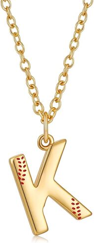 قلادة أولية للكرة اللينة للنساء الفتيات ، الذهب A-Z Lettern Netlace Softball Baseball Mom Homeed Jewelry Gifts in Kuwait