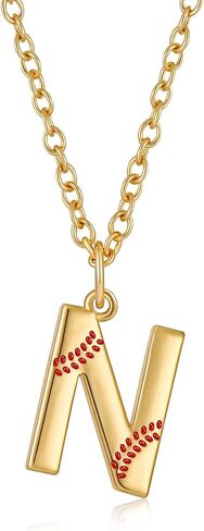 قلادة أولية للكرة اللينة للنساء الفتيات ، الذهب A-Z Lettern Netlace Softball Baseball Mom Homeed Jewelry Gifts in Kuwait