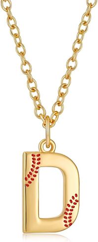 قلادة أولية للكرة اللينة للنساء الفتيات ، الذهب A-Z Lettern Netlace Softball Baseball Mom Homeed Jewelry Gifts in Kuwait