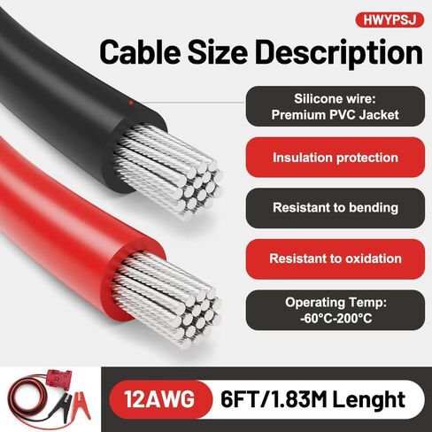 مشابك كابلات الطائر مع محول لبطاريات ليثيوم أيون Milwaukee 18V ، 12AWG 6ft كابلات معززة السيارات الثقيلة ، طوارئ بطارية محمولة طوارئ لبطاقة الطاقة in Saudi Arabia