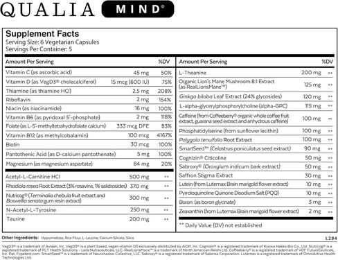 QUALIA MIND | The Ultimate Blend For Brain Health* | Doctor-Formulated Nootropic To Fuel Focus & Concentration* | Supports Long Term Brain Health| Maintain Drive & Productivity | 2 Week Supply in Saudi Arabia
