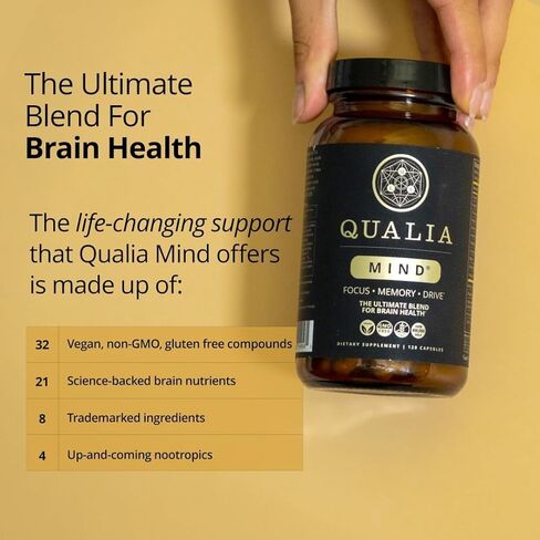 QUALIA MIND | The Ultimate Blend For Brain Health* | Doctor-Formulated Nootropic To Fuel Focus & Concentration* | Supports Long Term Brain Health| Maintain Drive & Productivity | 2 Week Supply in Saudi Arabia