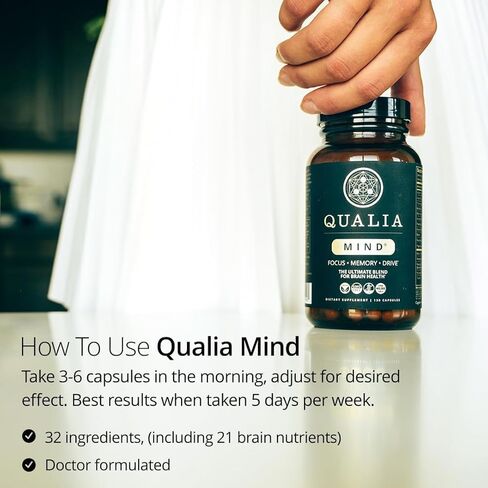 QUALIA MIND | The Ultimate Blend For Brain Health* | Doctor-Formulated Nootropic To Fuel Focus & Concentration* | Supports Long Term Brain Health| Maintain Drive & Productivity | 2 Week Supply in Saudi Arabia