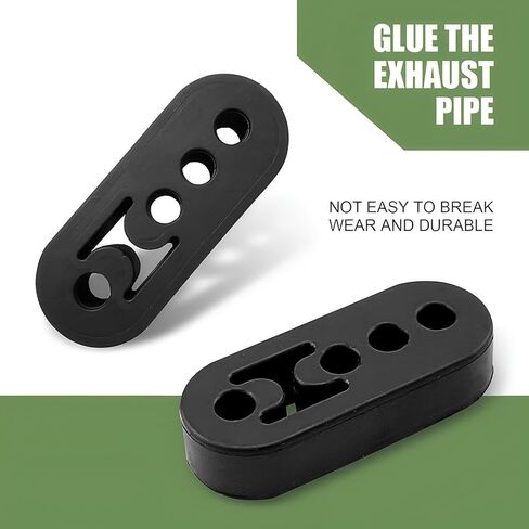 2 PCS Car 4-hole Exhaust Pipe Hook, High-density Rubber Insulation Shock-absorbing Bushing Muffler Hanger, Non-destructive Installation Exhaust Bracket Accessories, for Most Cars (Black) in Kuwait