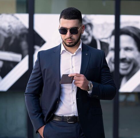 SERMAN BRANDS RFID Blocking Slim Money Clip Wallet – Leather Bifold Front Pocket Minimalist Mens Wallet with Money Clip for Men, Small Credit Card Holder Wallet - Travel Wallet with Gift Box in Kuwait