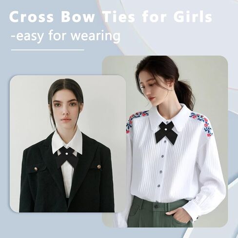 Pre Tied Criss-Cross Bow Ties for Men Women, School Uniform Adjustable Solid Color Bowties for Girls for Formal in Saudi Arabia