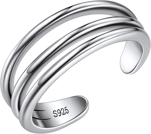 PROSILVER Adjustable Toe Rings for Women, Summer Beach Foot Jewelry, 925 Sterling Silver Open Toe Rings, Dainty Pinky Ring, Thumb Ring, Come with Box in Saudi Arabia