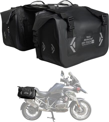 Motorcycle Saddle Bags Tail Bag, 30L Roll-top Waterproof Motor Detachable Side Trunk Bag, Motor Panniers Luggage Bag for Bike Motorcy in Saudi Arabia