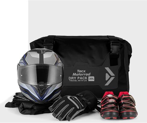 Motorcycle Saddle Bags Tail Bag, 30L Roll-top Waterproof Motor Detachable Side Trunk Bag, Motor Panniers Luggage Bag for Bike Motorcy in Saudi Arabia