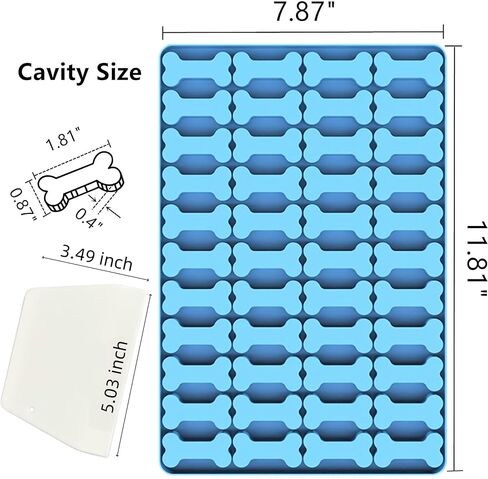قوالب حلوى الكلاب من سوفلييم، قوالب سيليكون صغيرة لعظام الكلاب، صانعة مكافآت الكلاب، قوالب بسكويت الكلاب مع مكشطة (قطعة واحدة من العظام الصغيرة) in Kuwait