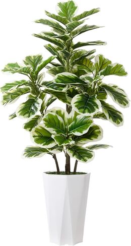 Artificial Fiddle Leaf Fig Plant Indoor 5FT Faux Rubber Tree with White Diamond Planter Tall Fake Floor Plant in Pot Artificial Trees for Home Office Living Room Decor Indoor in Saudi Arabia