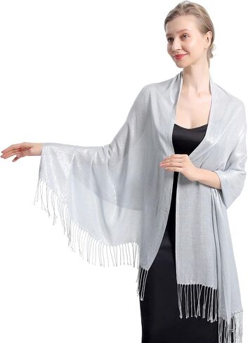 Sparkly Metallic Shawls and Wraps,Women's Glitter Pashmina Shawl Scarf forformal Evening Party Dresses in Kuwait
