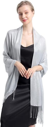 Sparkly Metallic Shawls and Wraps,Women's Glitter Pashmina Shawl Scarf forformal Evening Party Dresses in Kuwait