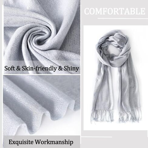 Sparkly Metallic Shawls and Wraps,Women's Glitter Pashmina Shawl Scarf forformal Evening Party Dresses in Kuwait