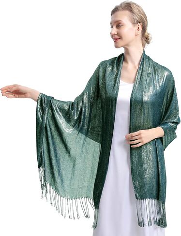 Sparkly Metallic Shawls and Wraps,Women's Glitter Pashmina Shawl Scarf forformal Evening Party Dresses in Kuwait