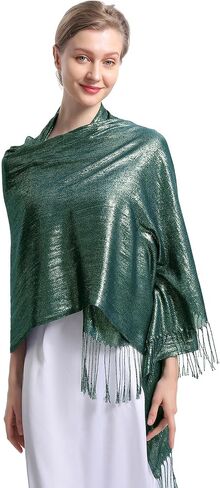 Sparkly Metallic Shawls and Wraps,Women's Glitter Pashmina Shawl Scarf forformal Evening Party Dresses in Kuwait