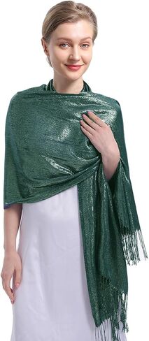 Sparkly Metallic Shawls and Wraps,Women's Glitter Pashmina Shawl Scarf forformal Evening Party Dresses in Kuwait