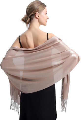 شالات ولفات معدنية سباركلي ، بريق البلاتر البشمينا شال شال in Kuwait