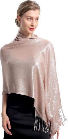 شالات ولفات معدنية سباركلي ، بريق البلاتر البشمينا شال شال in Kuwait