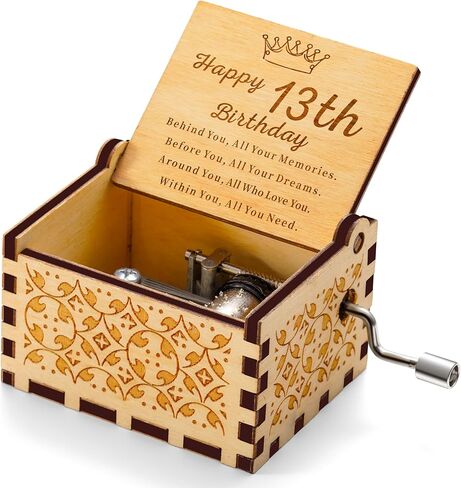 هدايا عيد ميلاد 85 للنساء الرجال - صندوق الموسيقى الخشبي - عرض مخصص لمدة 50 عامًا - أفكار هدايا لها له in Kuwait