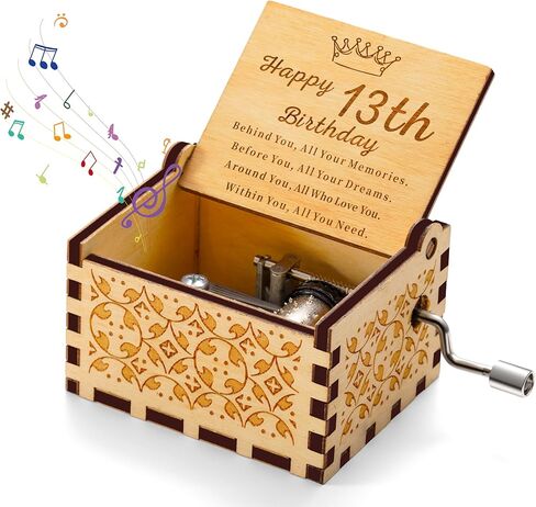 هدايا عيد ميلاد 85 للنساء الرجال - صندوق الموسيقى الخشبي - عرض مخصص لمدة 50 عامًا - أفكار هدايا لها له in Kuwait