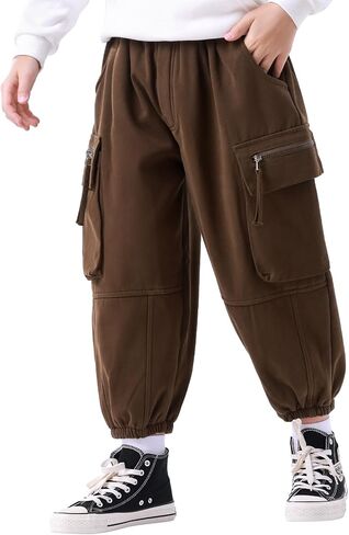 Erasers&pencils Boys Cargo Joggers Pants Elastic Waist Casual Jogging Trousers Bottom for Kids 3-8Years in Saudi Arabia