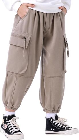 Erasers&pencils Boys Cargo Joggers Pants Elastic Waist Casual Jogging Trousers Bottom for Kids 3-8Years in Saudi Arabia