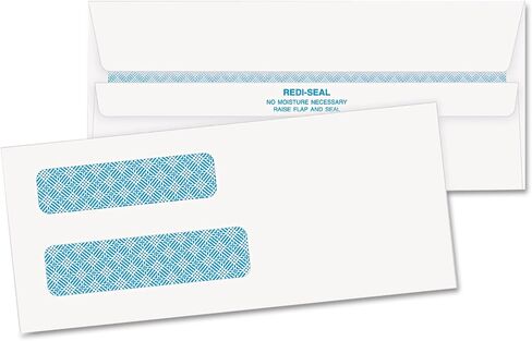 ظرف نافذة مزدوج من Quality Park Redi-Seal Self Seal Security ملون #8، 3 5/8 × 8 5/8 بوصة، منسوج أبيض، 50/عبوة (24539-50) in Saudi Arabia