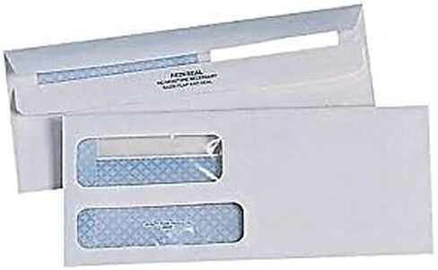 ظرف نافذة مزدوج من Quality Park Redi-Seal Self Seal Security ملون #8، 3 5/8 × 8 5/8 بوصة، منسوج أبيض، 50/عبوة (24539-50) in Saudi Arabia