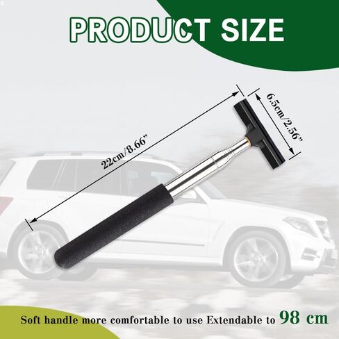 Car Side Mirror Squeegee, Retractable Telescopic Mirror Wiper, Anti-Fog & Water Cleaning Tool for Rainy & Foggy Weather, Extendable 98cm Handle, Portable Auto Mirror Cleaner in Saudi Arabia