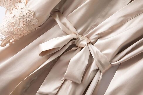 Crystal Dew 2 Pcs Mother of the Bride Groom Robe with Lace Trim Embroidery Bridal Satin Kimono Robes for Wedding Day in Saudi Arabia