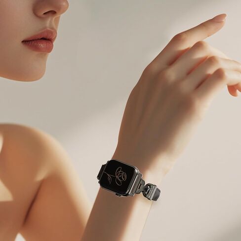 فرقة جلدية متوافقة مع نطاقات Apple Watch Women 42/44/45/46/49 مم حزام جلدي نحيف مع مصمم من سلسلة IWatch من سلسلة IWatch 10/9 in Saudi Arabia