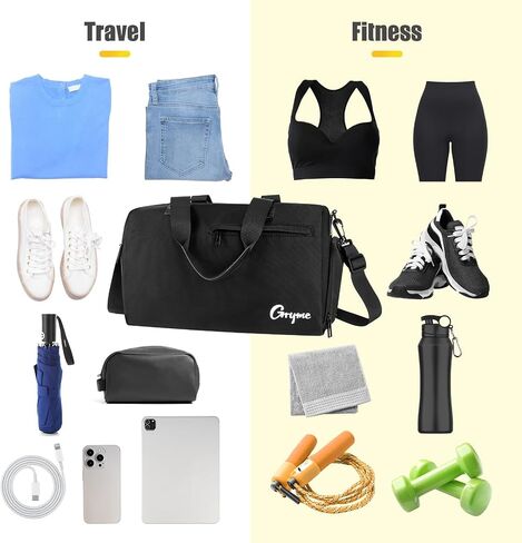 Gryme 15 Inch Small Gym Bag with Shoes Compartment and Wet Pocket, Mini Duffle Bag for Men & Women, Small Sports Bag for Travel Carry On, Swimming, Workout, Weekender Overnight in Saudi Arabia