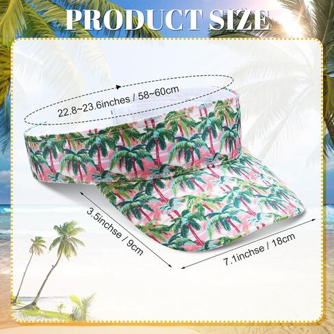 4 Pcs Hawaiian Visor Hat for Women Men Tropical Beach Adjustable Empty Top Sport Visor Cap for Summer Outdoor Pool in Saudi Arabia