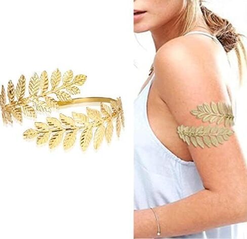 1 زوج من الأزياء دوامة ورقة ذراع الذراع العلوي سوار Armlet Cuff مفتوحة bangle armalpl قابلة للتعديل لتفاف الضراوة للنساء الإكسسوارات مجوهرات الزفاف in Kuwait