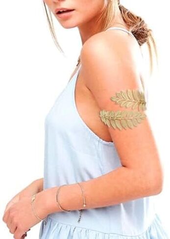 1 زوج من الأزياء دوامة ورقة ذراع الذراع العلوي سوار Armlet Cuff مفتوحة bangle armalpl قابلة للتعديل لتفاف الضراوة للنساء الإكسسوارات مجوهرات الزفاف in Kuwait