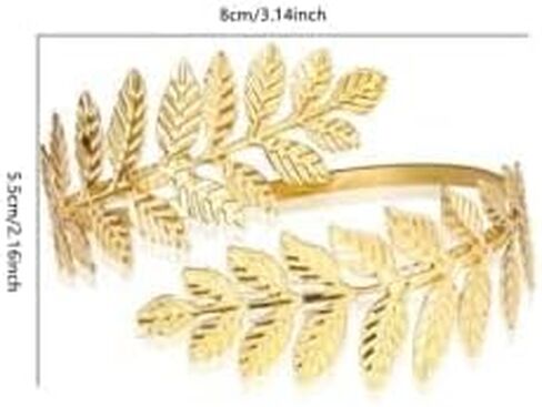 1 زوج من الأزياء دوامة ورقة ذراع الذراع العلوي سوار Armlet Cuff مفتوحة bangle armalpl قابلة للتعديل لتفاف الضراوة للنساء الإكسسوارات مجوهرات الزفاف in Kuwait