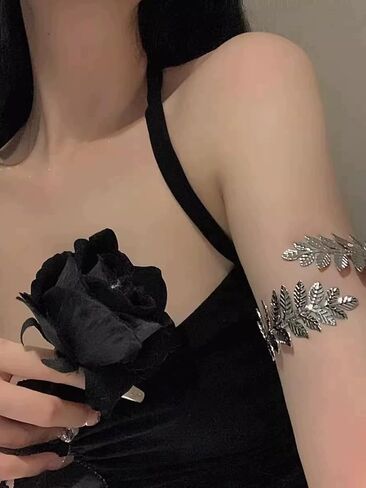 1 زوج من الأزياء دوامة ورقة ذراع الذراع العلوي سوار Armlet Cuff مفتوحة bangle armalpl قابلة للتعديل لتفاف الضراوة للنساء الإكسسوارات مجوهرات الزفاف in Kuwait