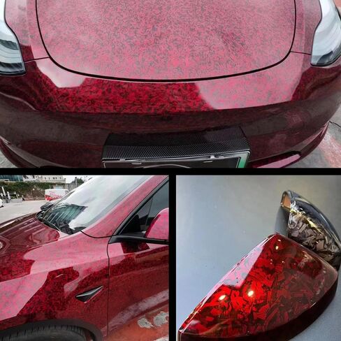 Arespark Gloss Forged Carbon Carbon Finyl Wrap و Car Carbon Carbon Finyl Wrap Screping Scream مع إطلاق الهواء (1 قدم × 33 قدمًا ، أحمر) in Kuwait