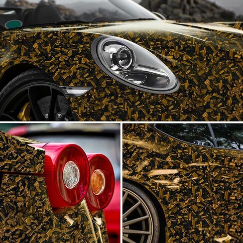 Arespark Gloss Forged Carbon Fiber Vinyl Wrap, Car Carbon Fiber Vinyl Wrap Decal Sticker Film Sheet with Air Release (1ft x3.5ft, Red) in Kuwait