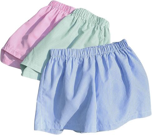 Milumia Girl's 3 Pack Striped Scriped Series Legh Straight Legh Outs Disual Shorts in Kuwait