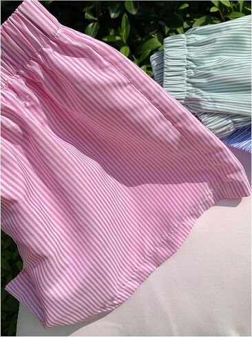 Milumia Girl's 3 Pack Striped Scriped Series Legh Straight Legh Outs Disual Shorts in Kuwait