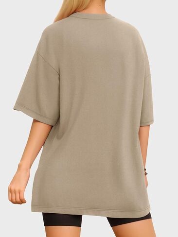 Womens Overisized Tshirts V Neck Workout Gym Shirts Tops Casual Summer Clothes in Saudi Arabia