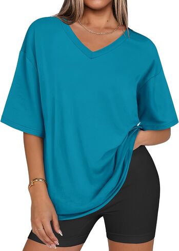تتفوق المرأة على Tshirts v الرقبة القمصان الصالة الرياضية قمم الملابس الصيفية غير الرسمية in Saudi Arabia