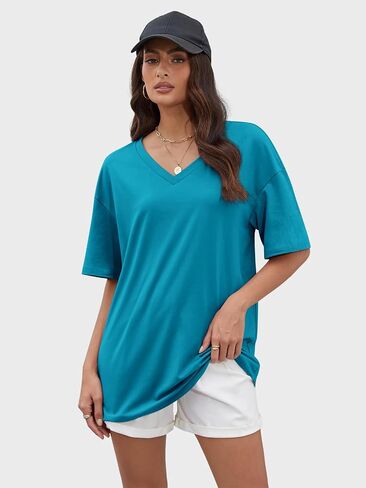 تتفوق المرأة على Tshirts v الرقبة القمصان الصالة الرياضية قمم الملابس الصيفية غير الرسمية in Saudi Arabia