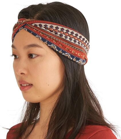 CHARM Boho Twist Turban Headband - Stretchy Cotton Hair Wrap Hairband for Women in Kuwait