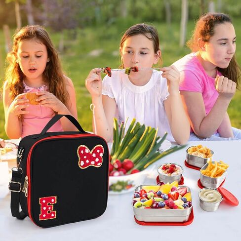 مجموعة صندوق الغداء المعزول ، Bow Mouse Preppy Brag Bag Bag Bag Base with Stains Steel Bento Box ، Booder Snack Food Containers مرة أخرى in Kuwait