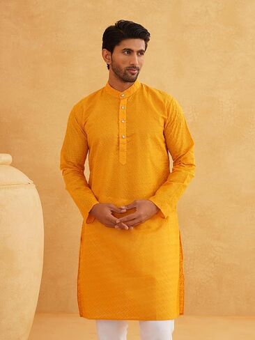 Sojanya (Since 1958 Motifs Embroidered Thread Work Pure Cotton Straight Only Kurta in Saudi Arabia